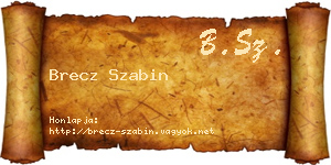 Brecz Szabin névjegykártya